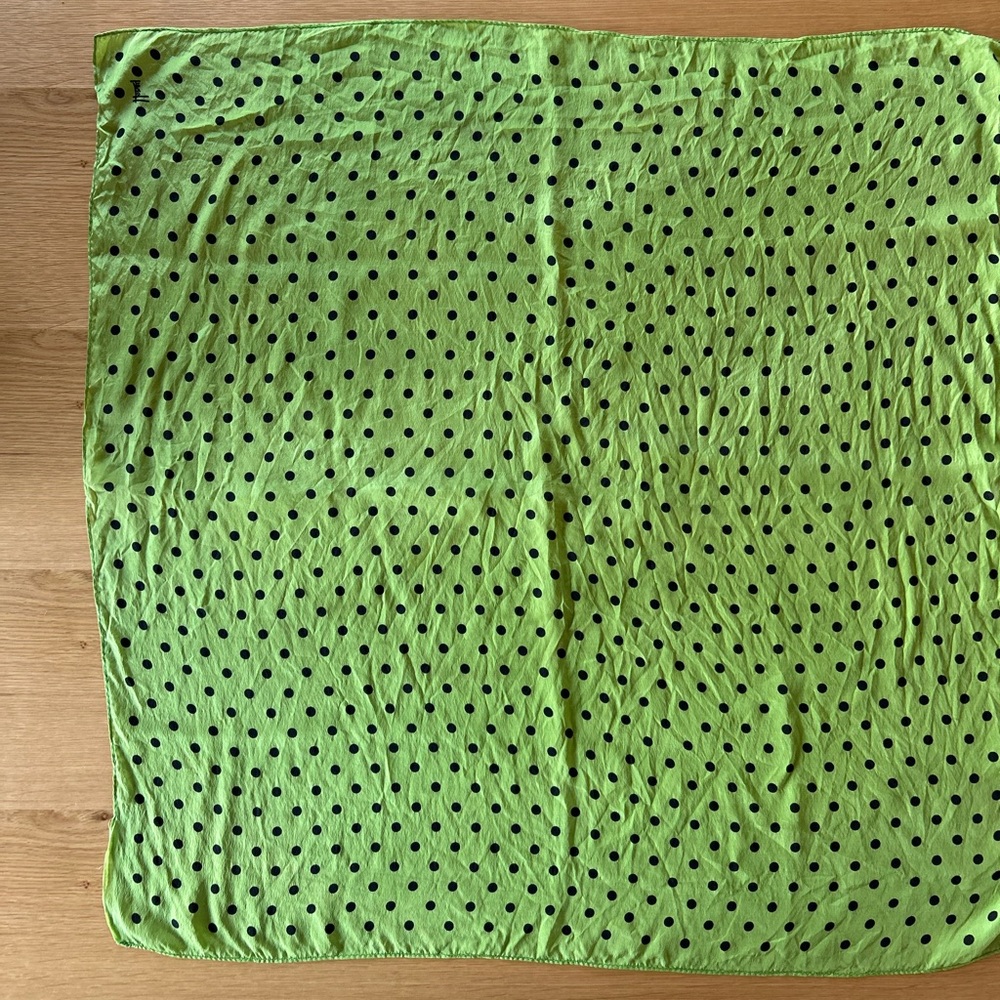 Vintage Retro Honey Green Polka Dot Scarf